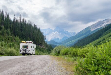 camping-van-on-the-road-in-the-mountains